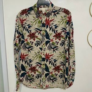 H&M corduroy flowers print shirt Men size S